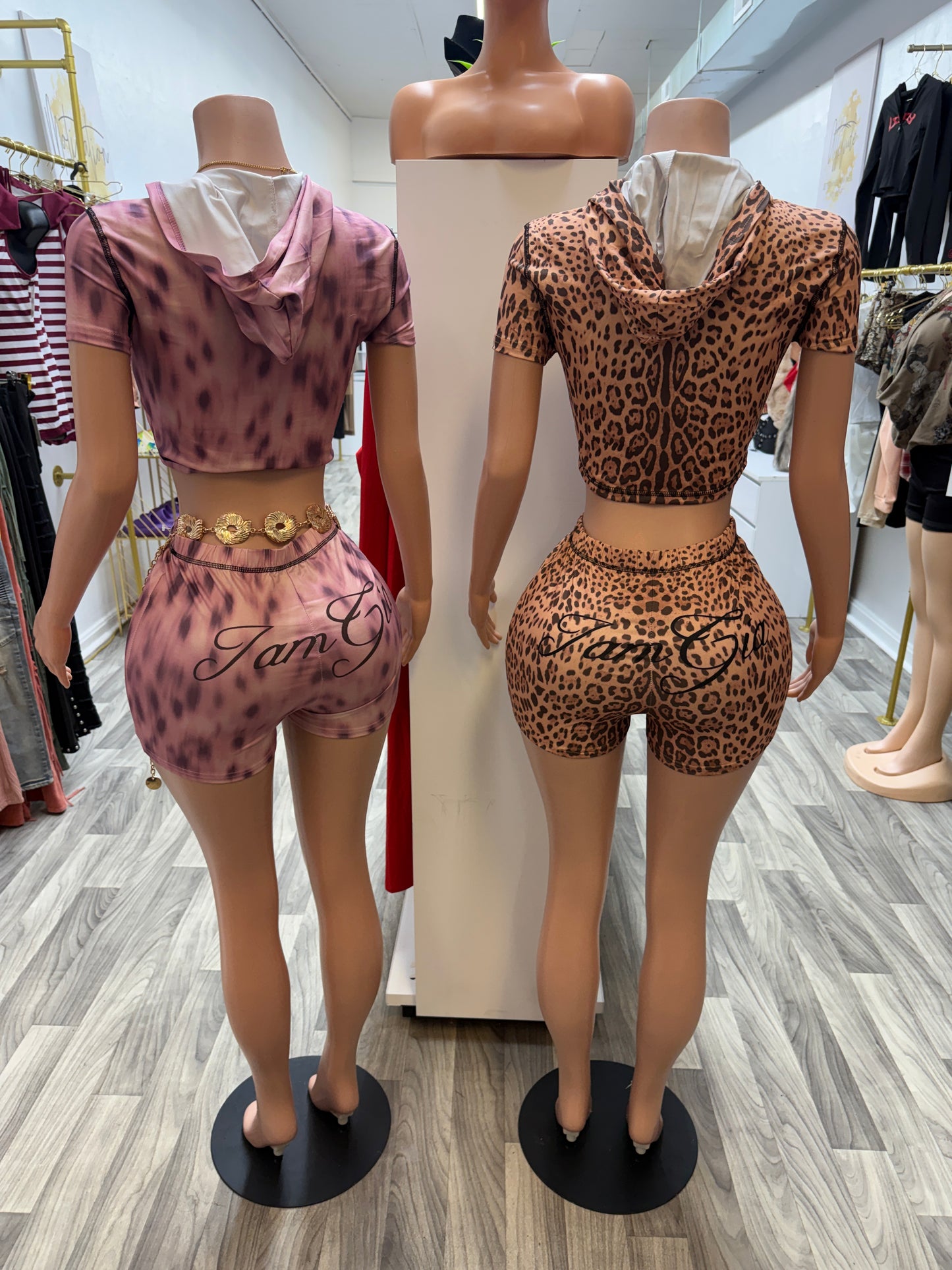 Wild Side Zip-Up Short Set – Hooded 2-Piece Outfit