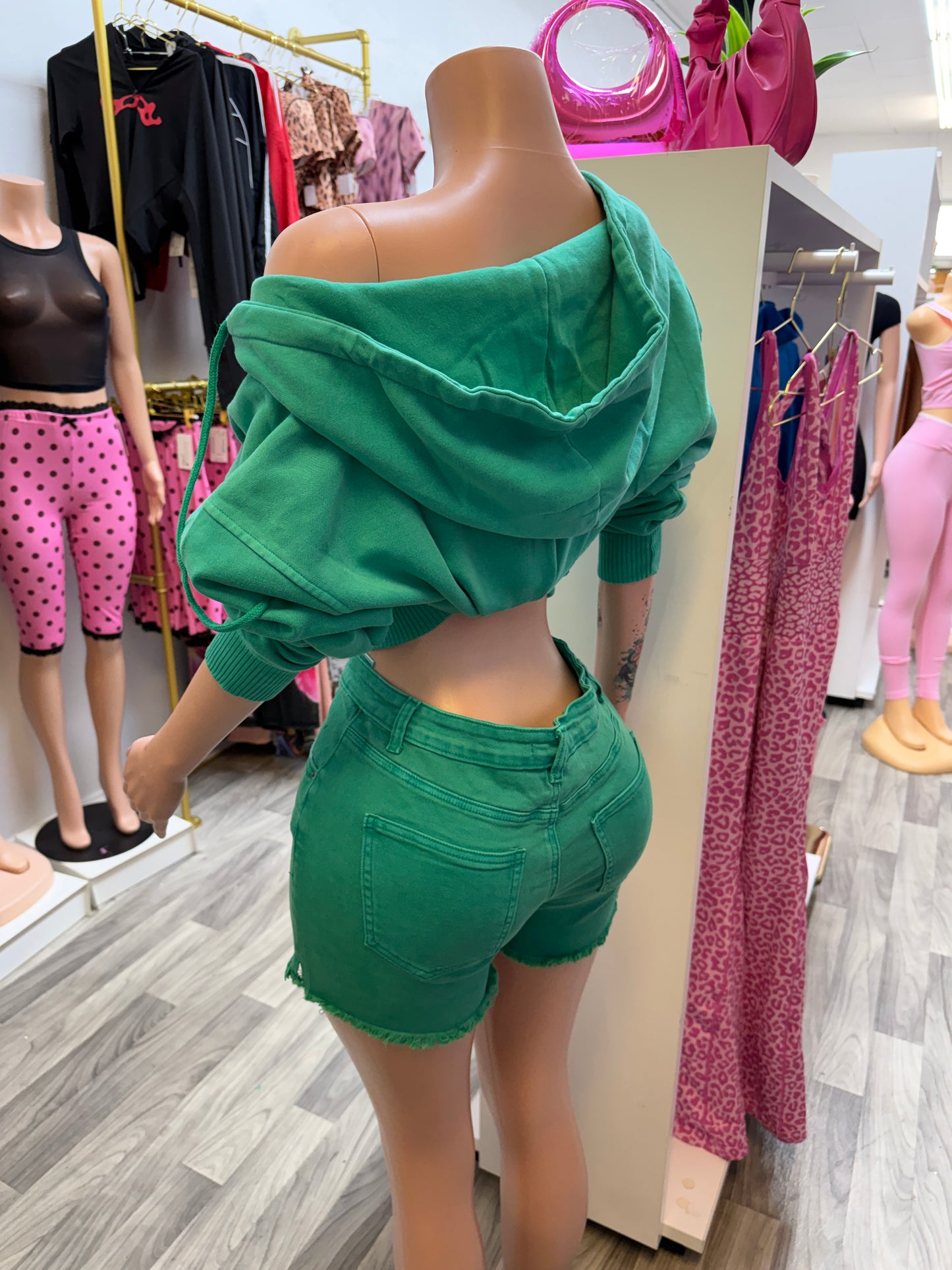 Mint To Be Denim Short Set 💚