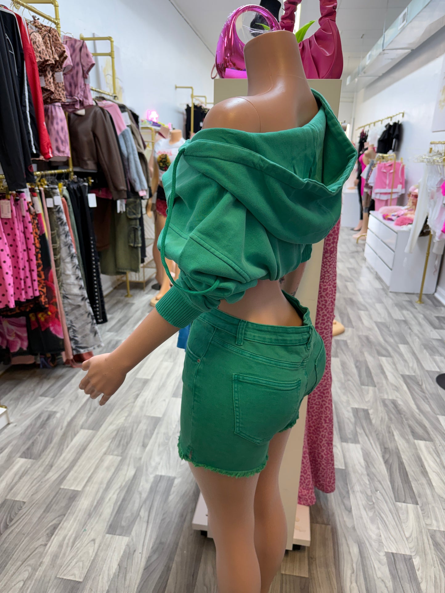 Mint To Be Denim Short Set 💚