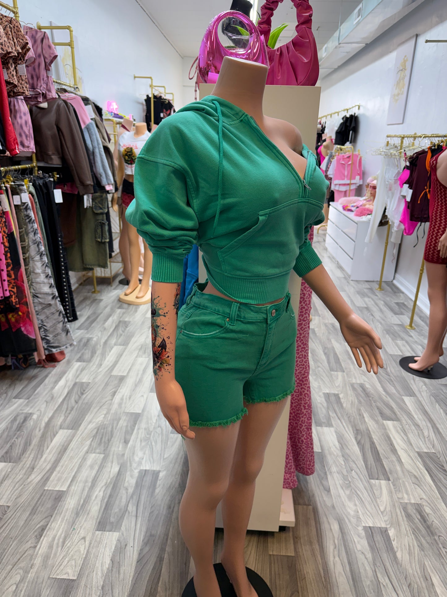Mint To Be Denim Short Set 💚