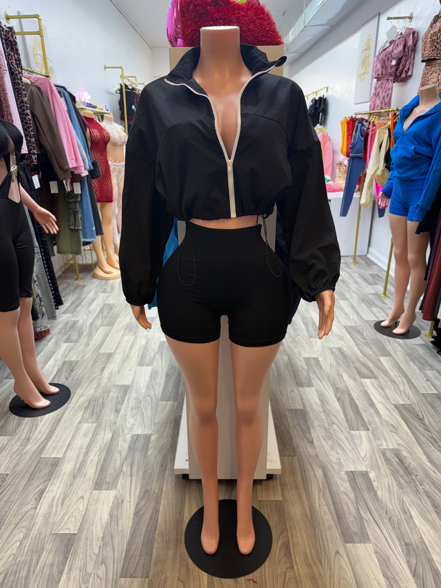 Midnight Motion Windbreaker Short Set