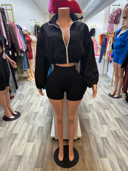 Midnight Motion Windbreaker Short Set
