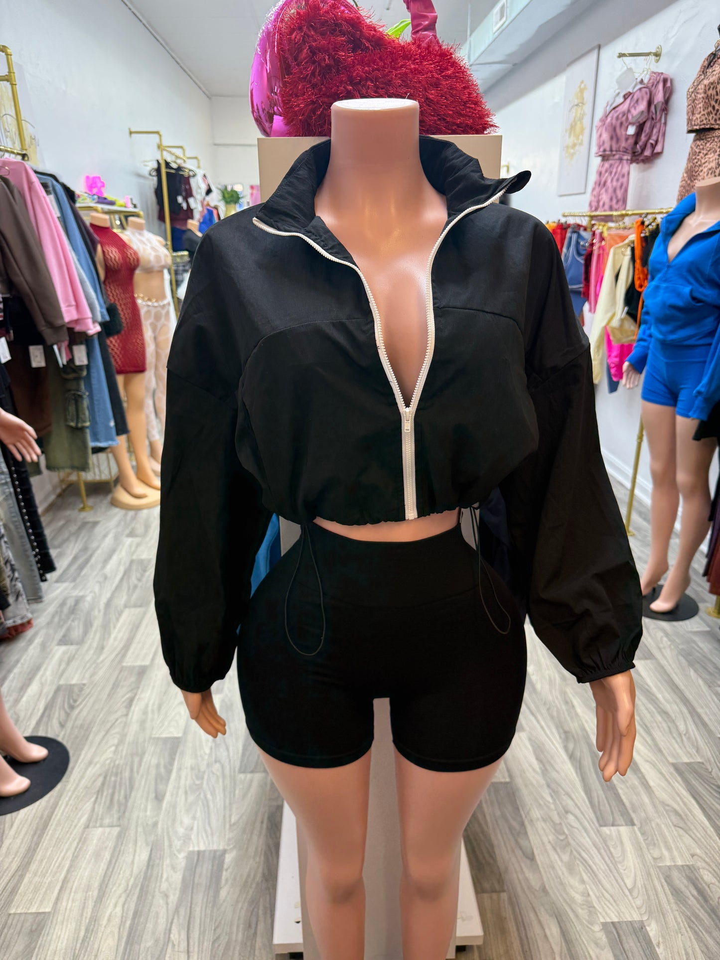 Midnight Motion Windbreaker Short Set