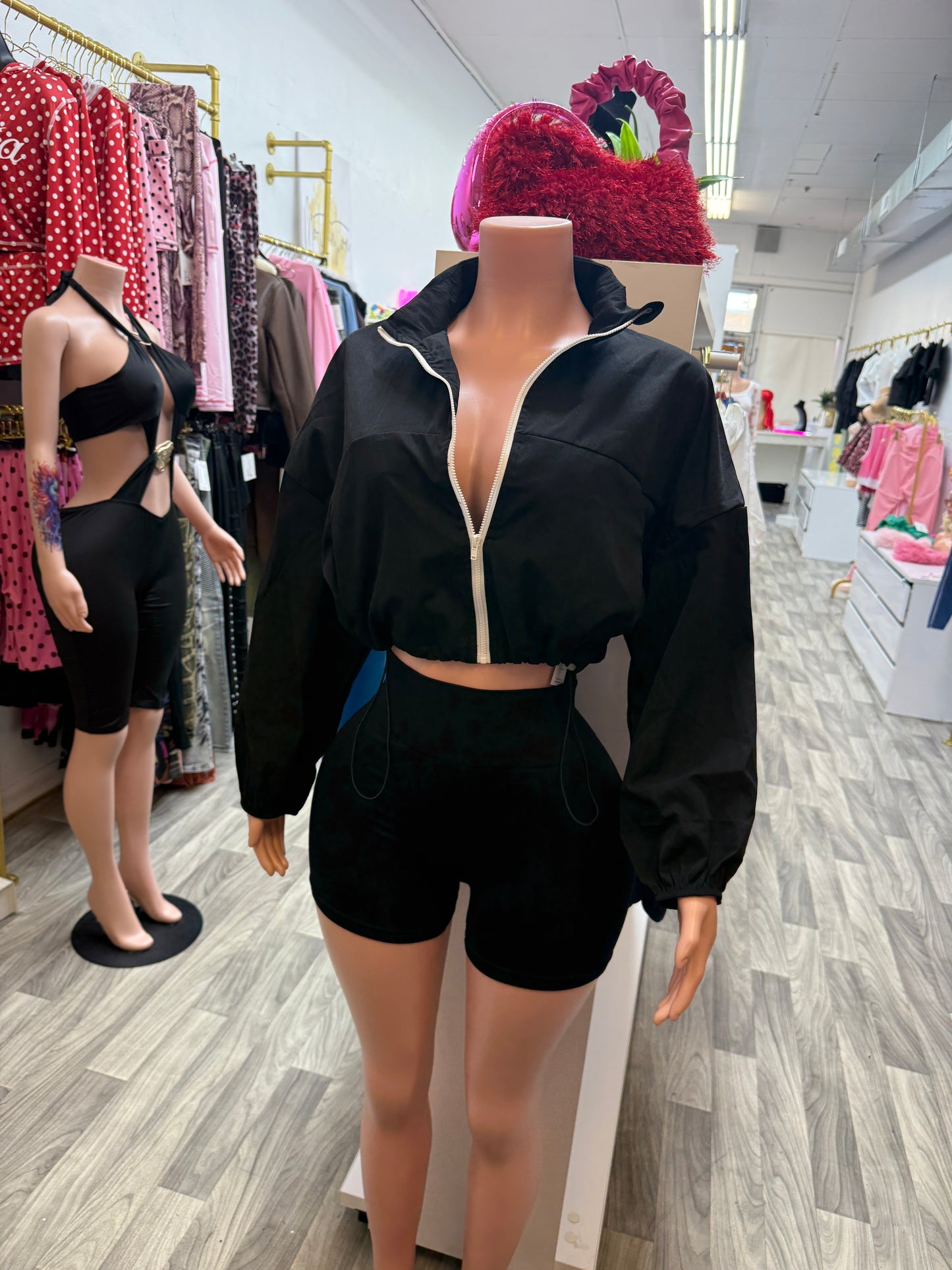 Midnight Motion Windbreaker Short Set