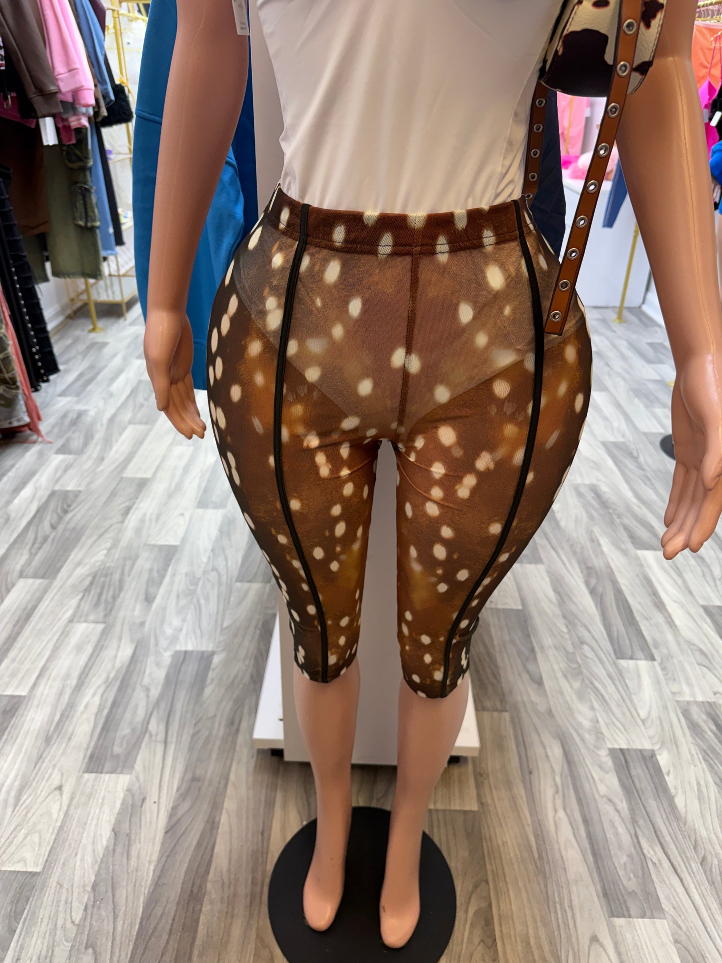 Spotted & Snatched Mesh Capri Leggings