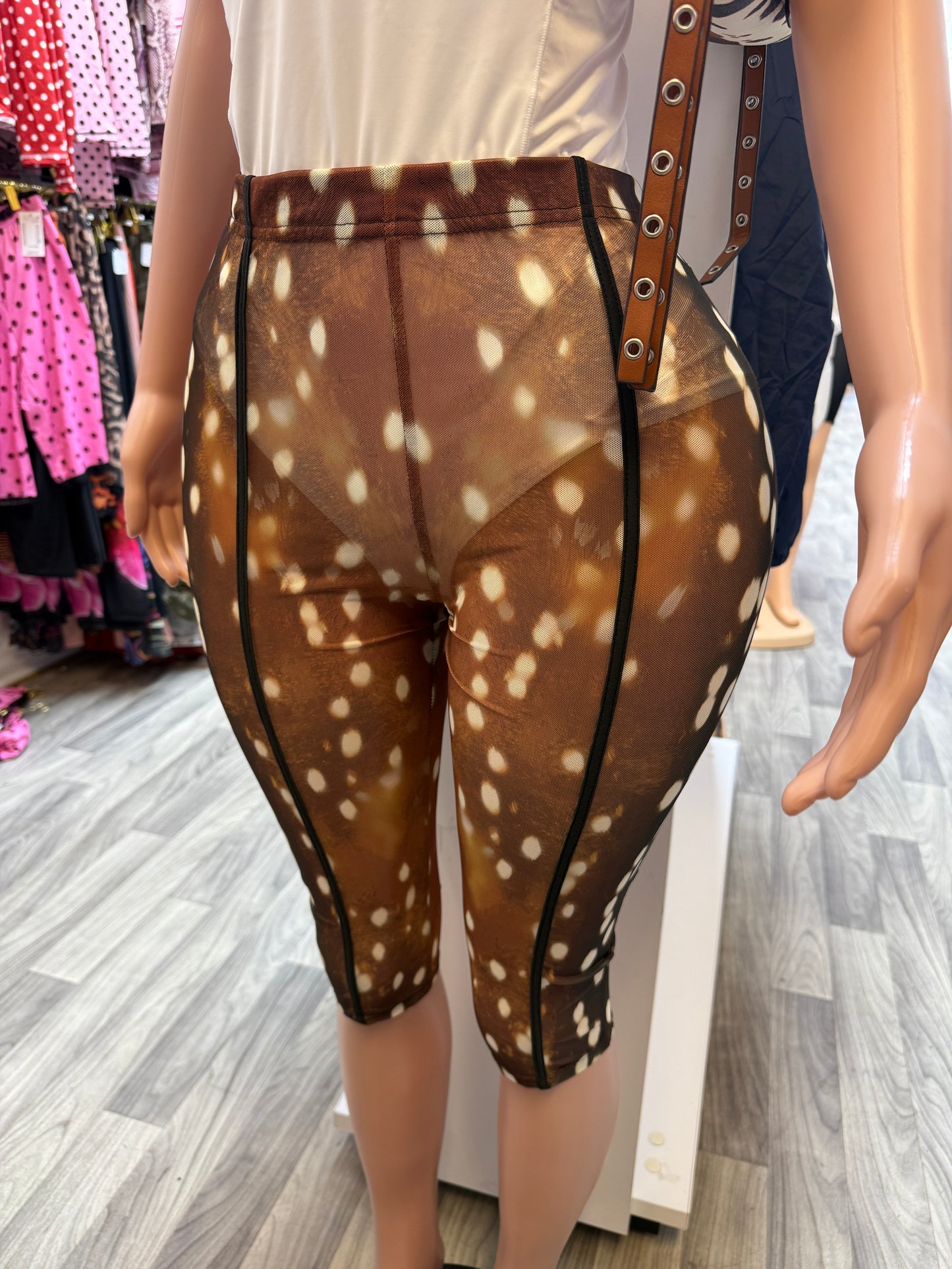 Spotted & Snatched Mesh Capri Leggings