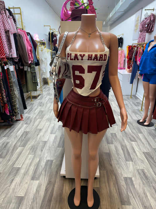 Play Hard Chain Halter Corset Top
