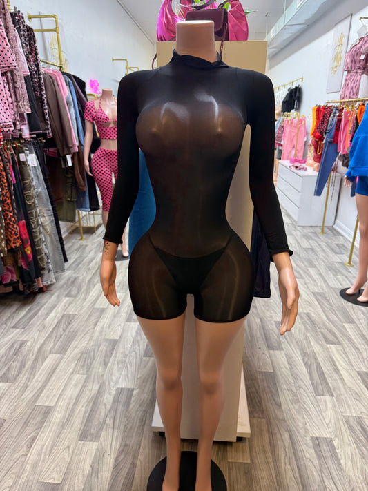Midnight Temptation Sheer Mesh Jumpsuit