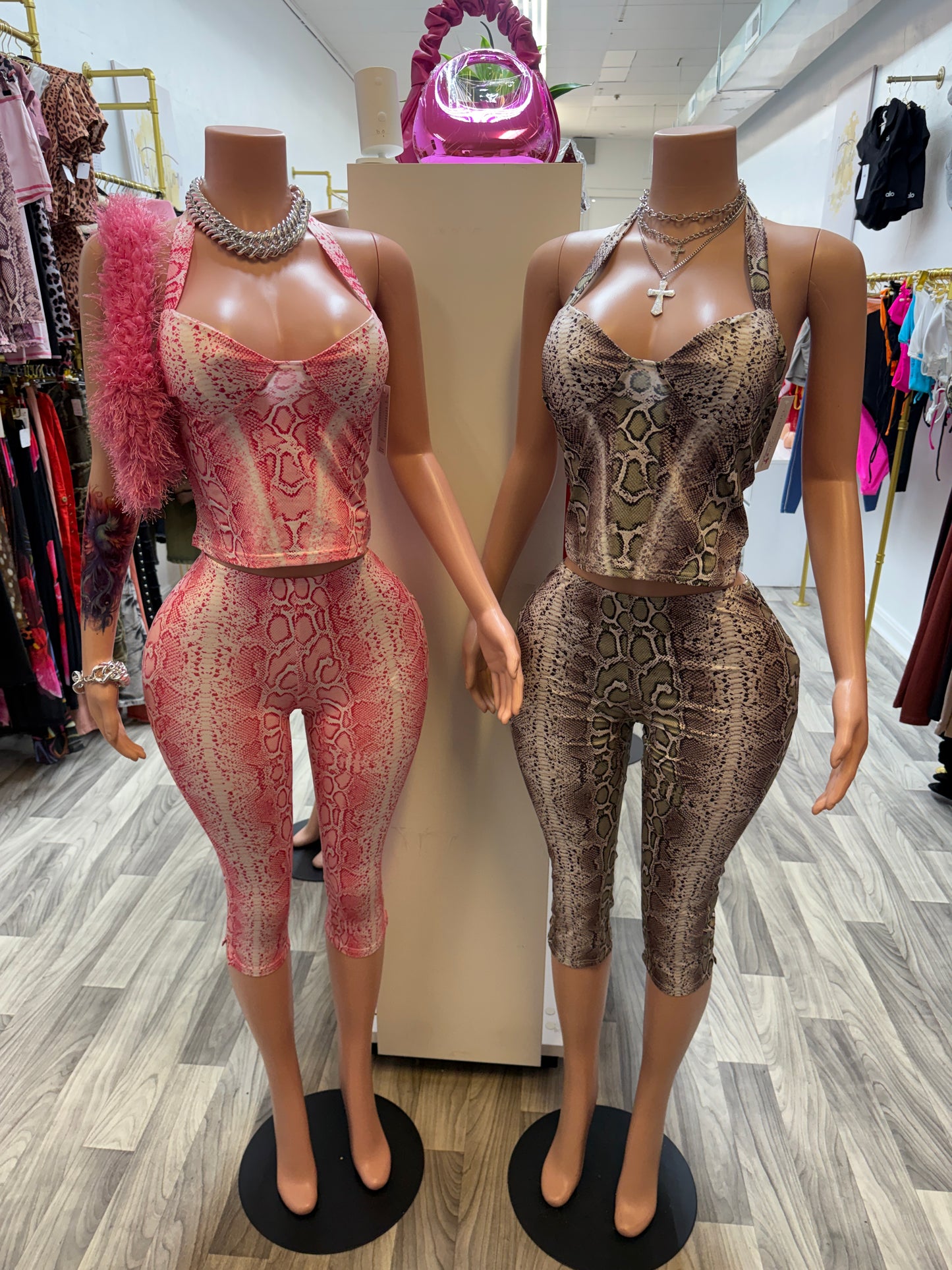 Wild Attraction Snake Print Capri Set