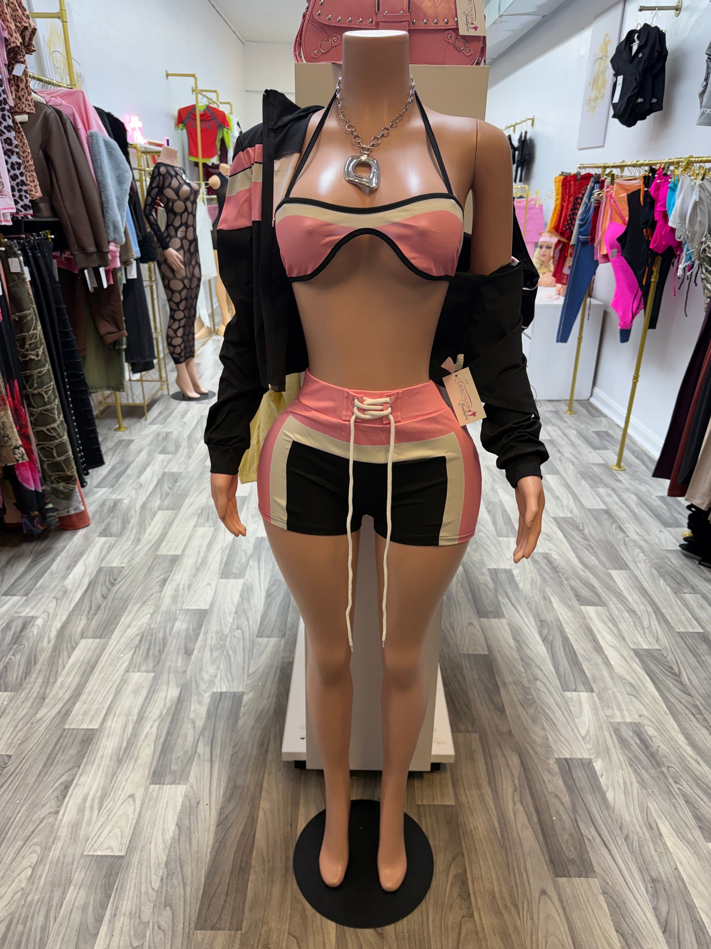 Black Rush 3-Piece Active Luxe Short Set