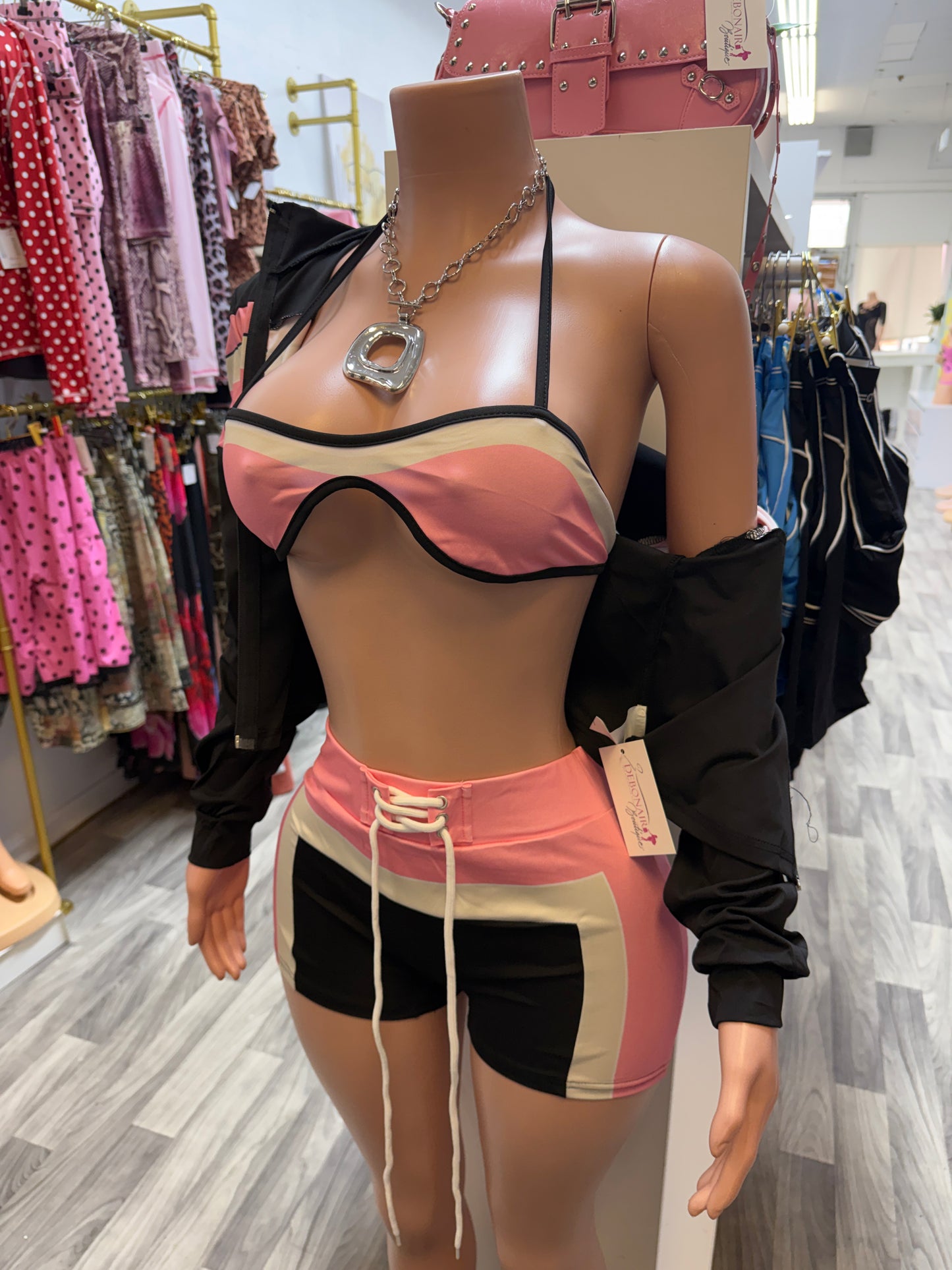 Black Rush 3-Piece Active Luxe Short Set