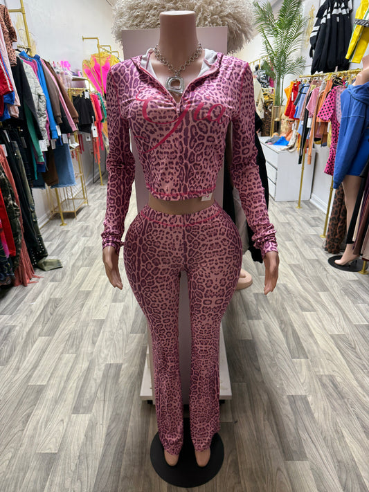 GIA Sets-Pants -Pink Leopard