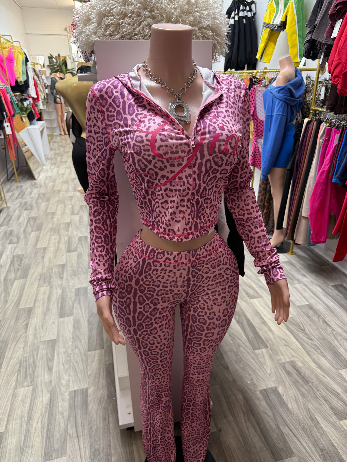 GIA Sets-Pants -Pink Leopard